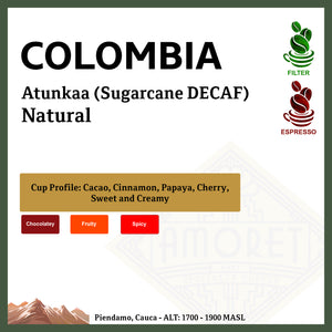COLOMBIA Atunkaa (Sugarcane DECAF)