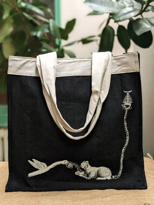 AMORET Denim Tote Bag